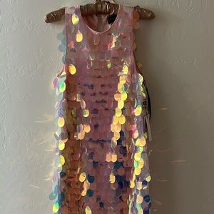 Iridescent sequin mini dress NWT